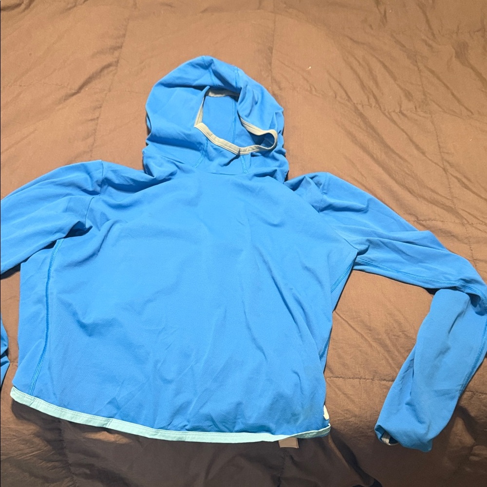 cotopaxi Sky Blue Hoodie with Cream Trim